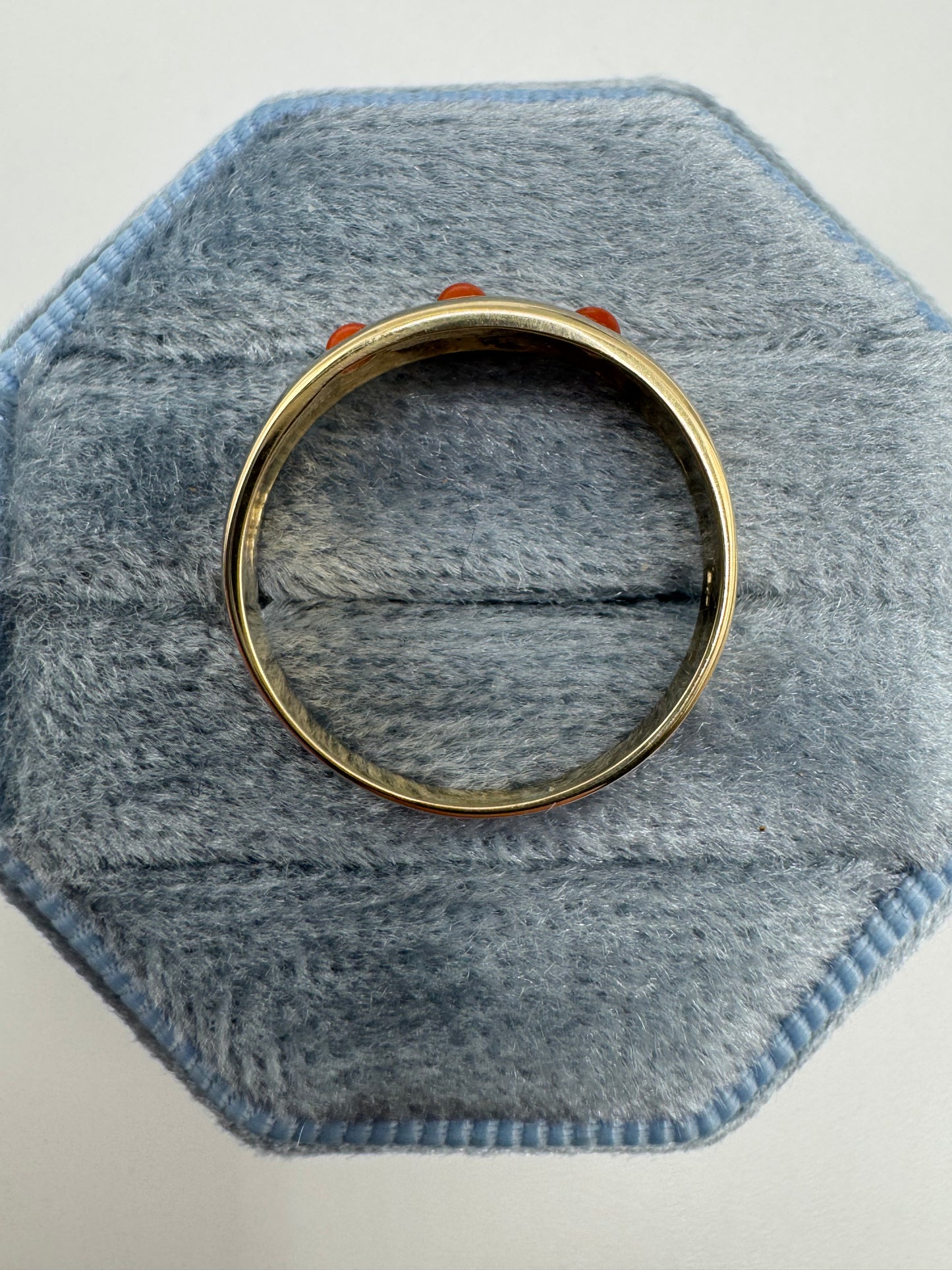 9ct gold coral gypsy ring