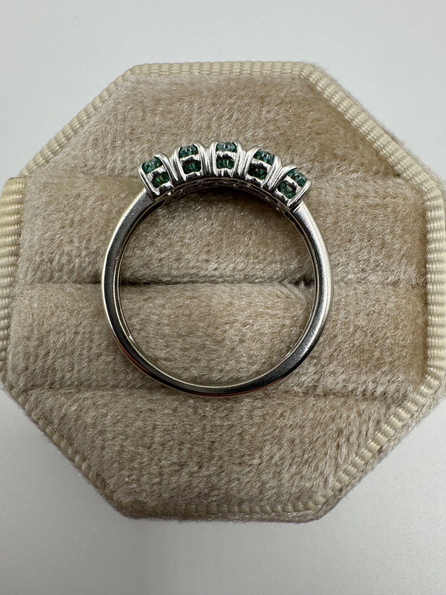 9ct white gold moissanite ring