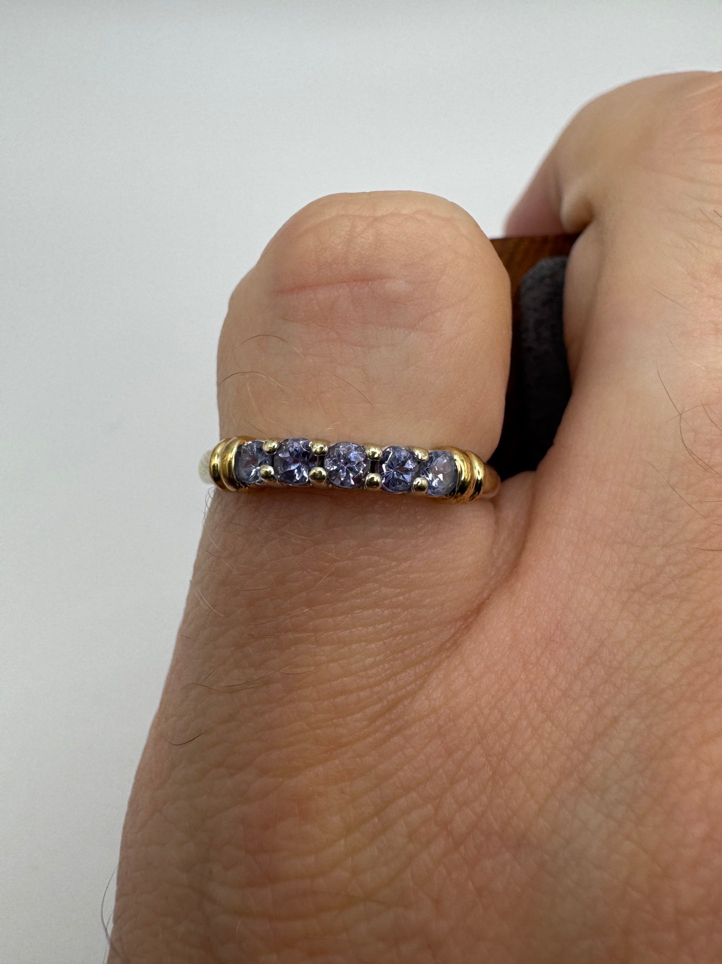 9ct two tone gold tanzanite ring