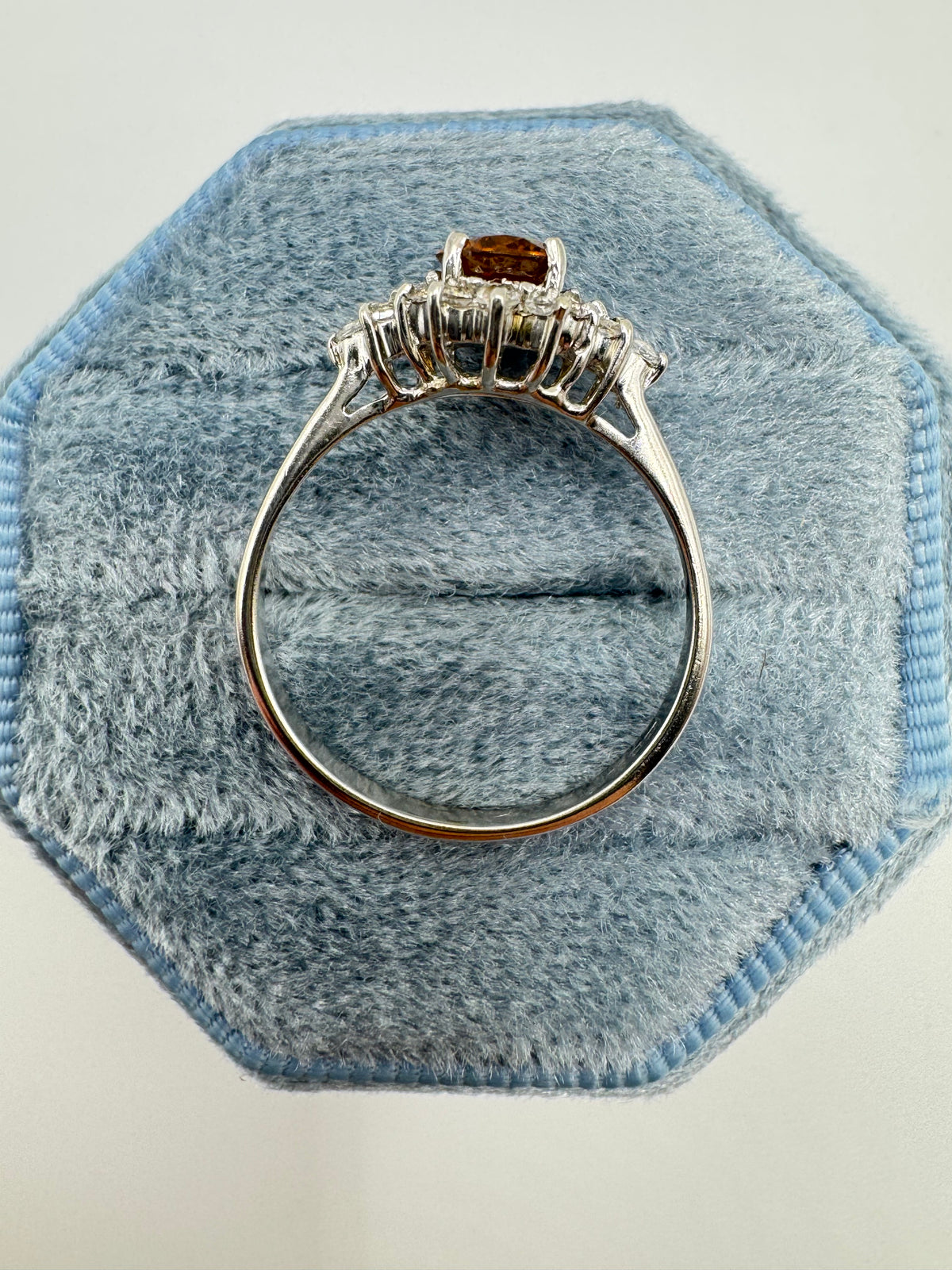 9ct white gold imperial topaz and spinel ring
