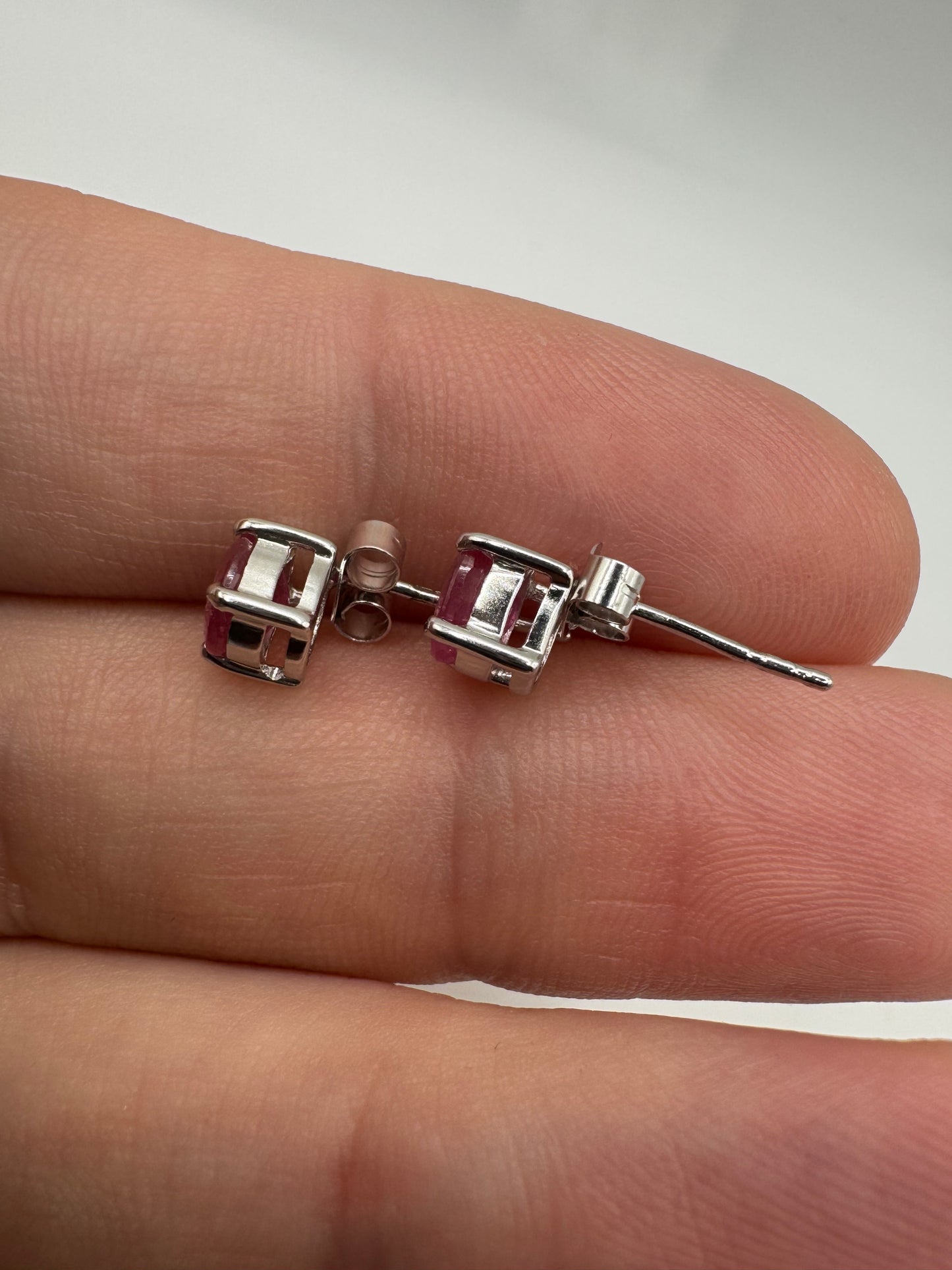 9ct white gold tourmaline earrings