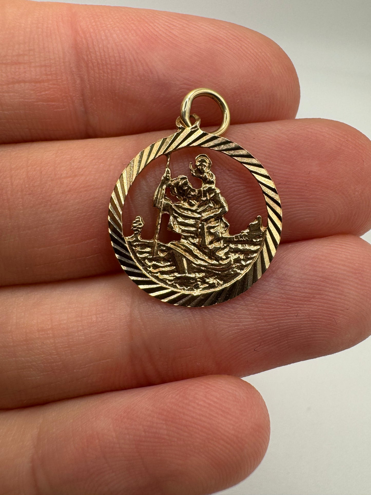 9ct gold St Christopher charm