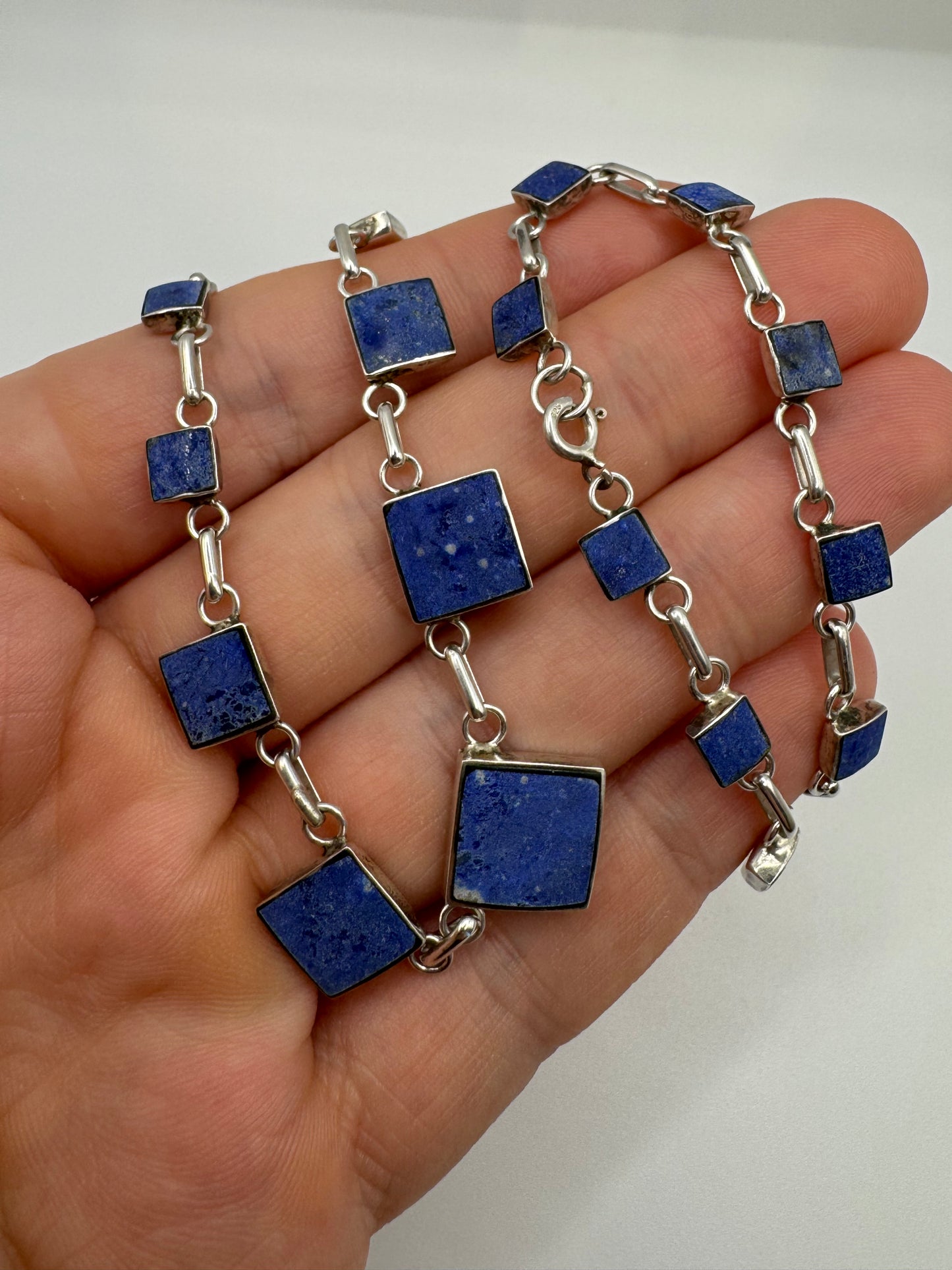 Silver sodalite necklace