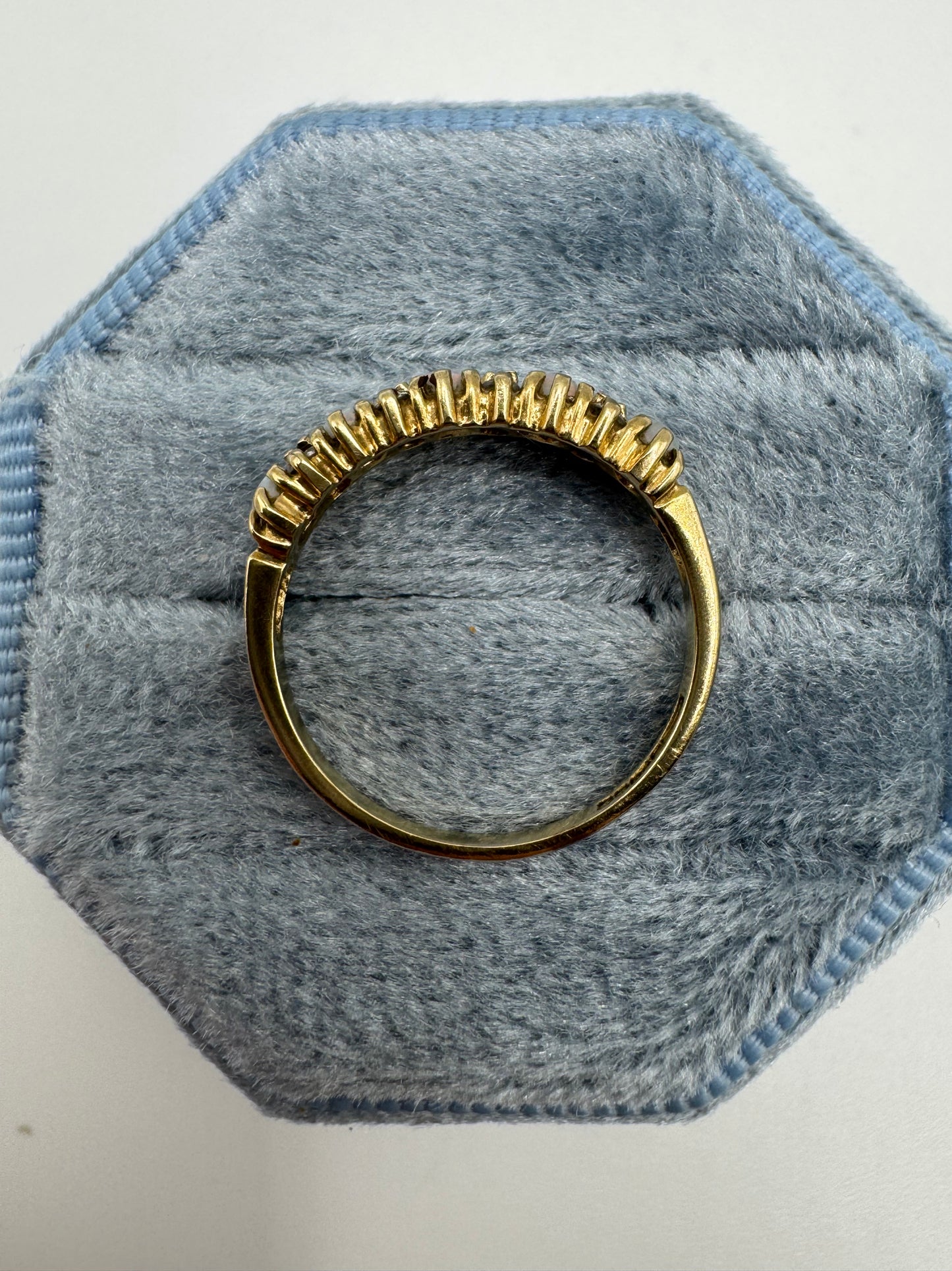 9ct gold opal and diamond ring