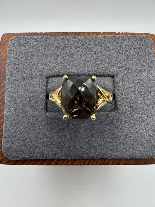 9ct gold Smokey quartz ring