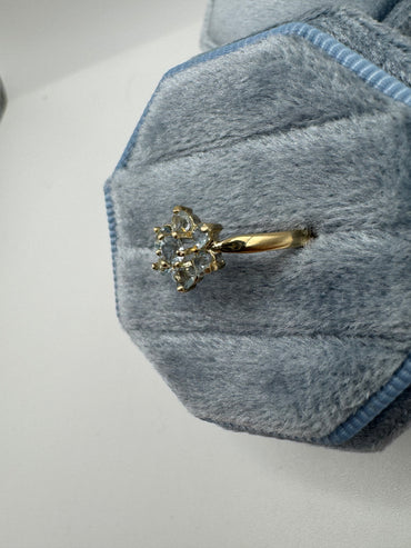 9ct gold blue topaz cluster ring