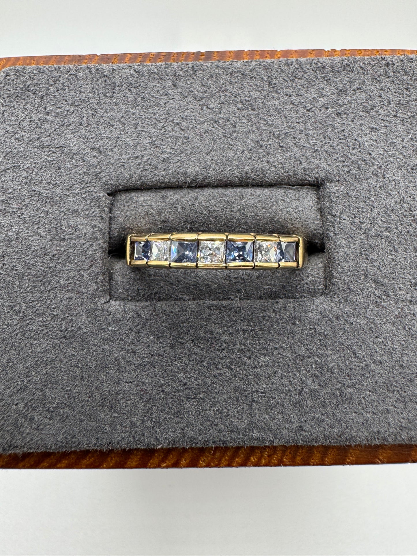 9ct gold tanzanite and zircon ring