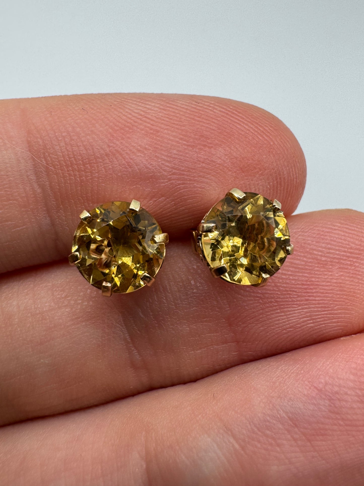 9ct gold citrine earrings