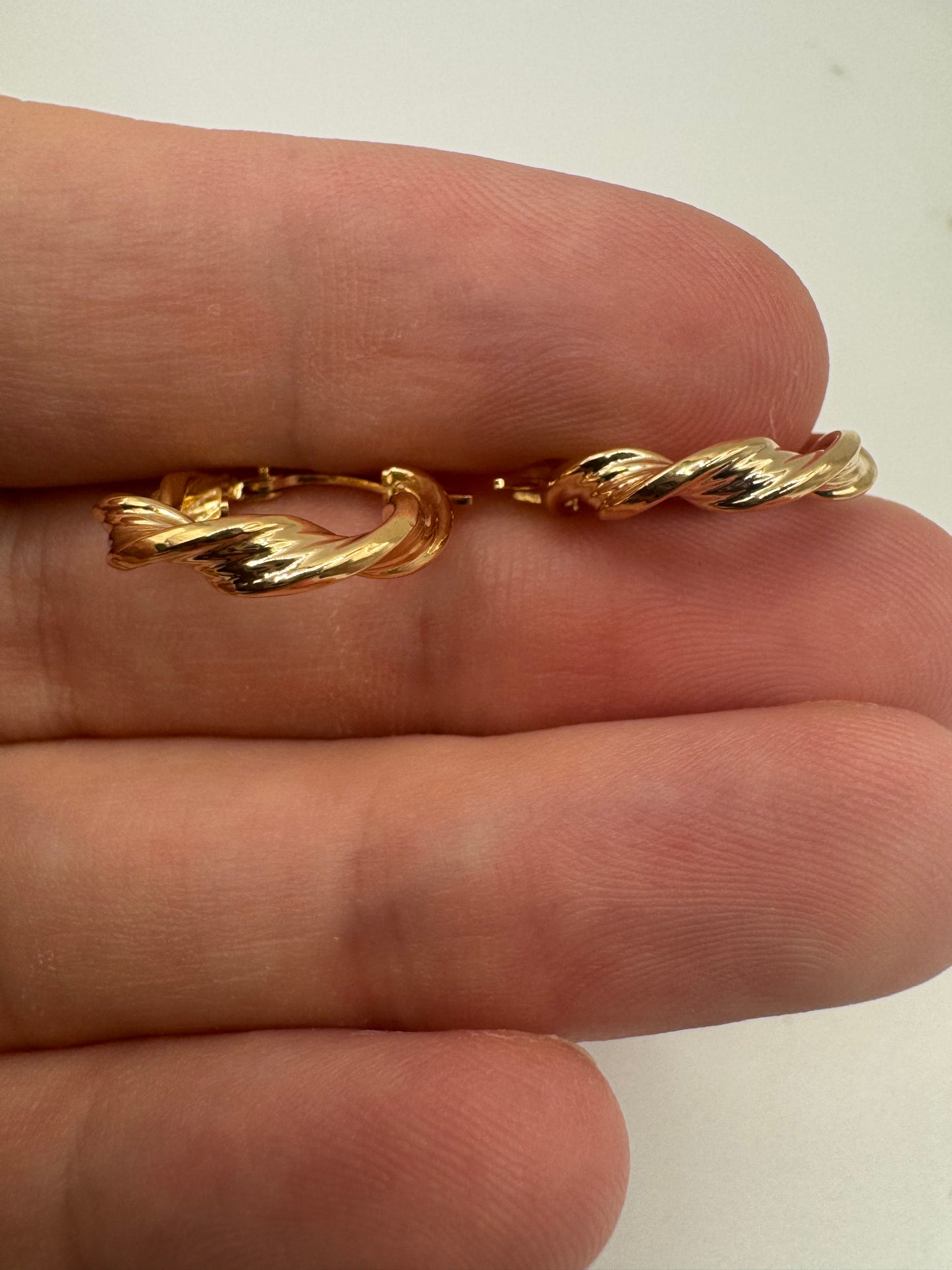 9ct gold twisted creole earrings