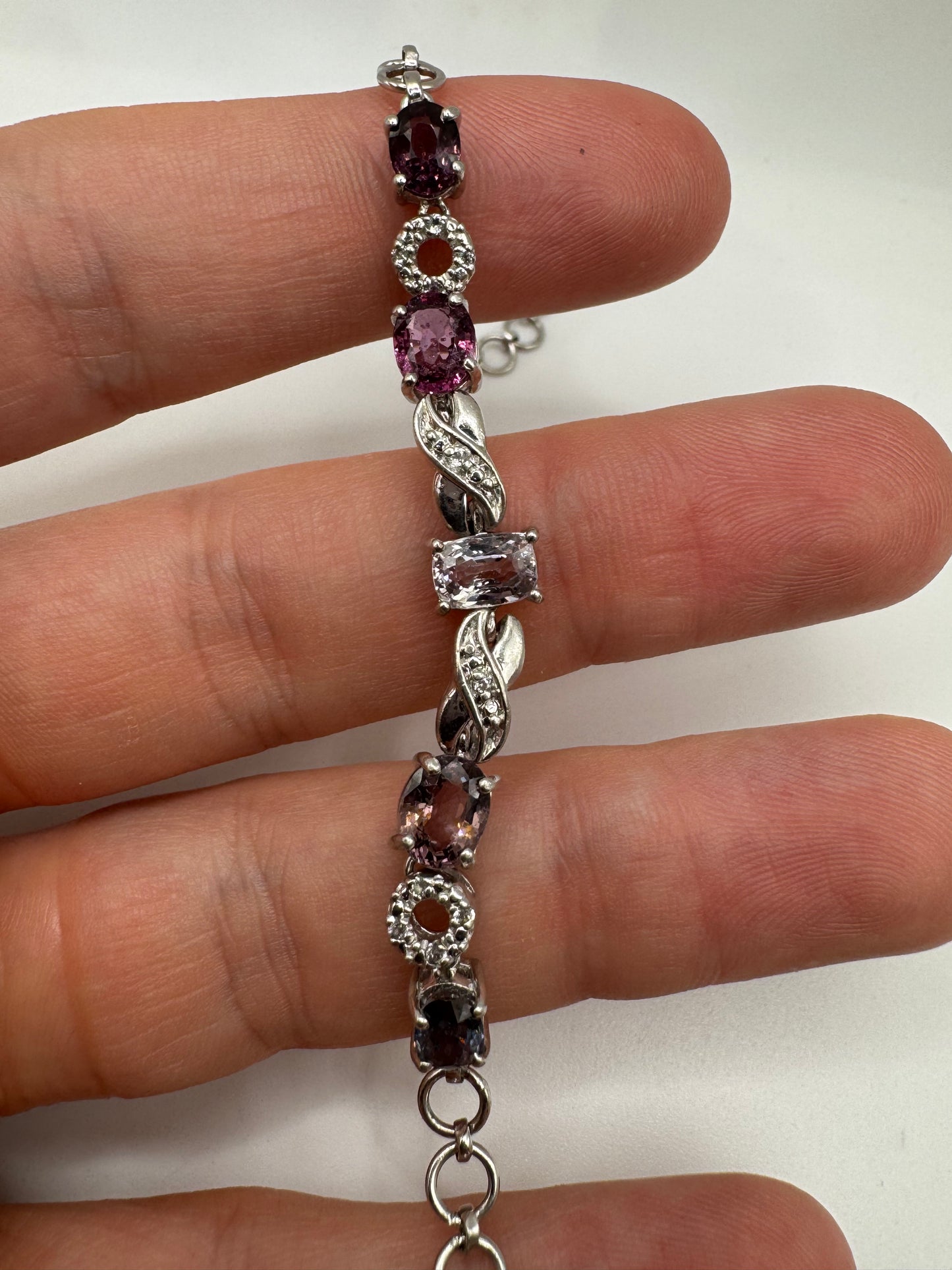 Silver multicoloured topaz bracelet