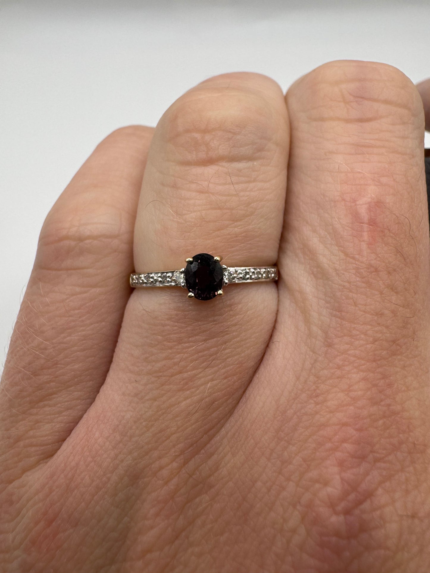 9ct gold tourmaline and diamond ring