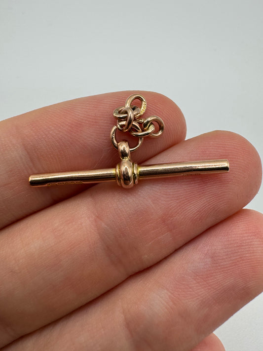 9ct rose gold t-bar
