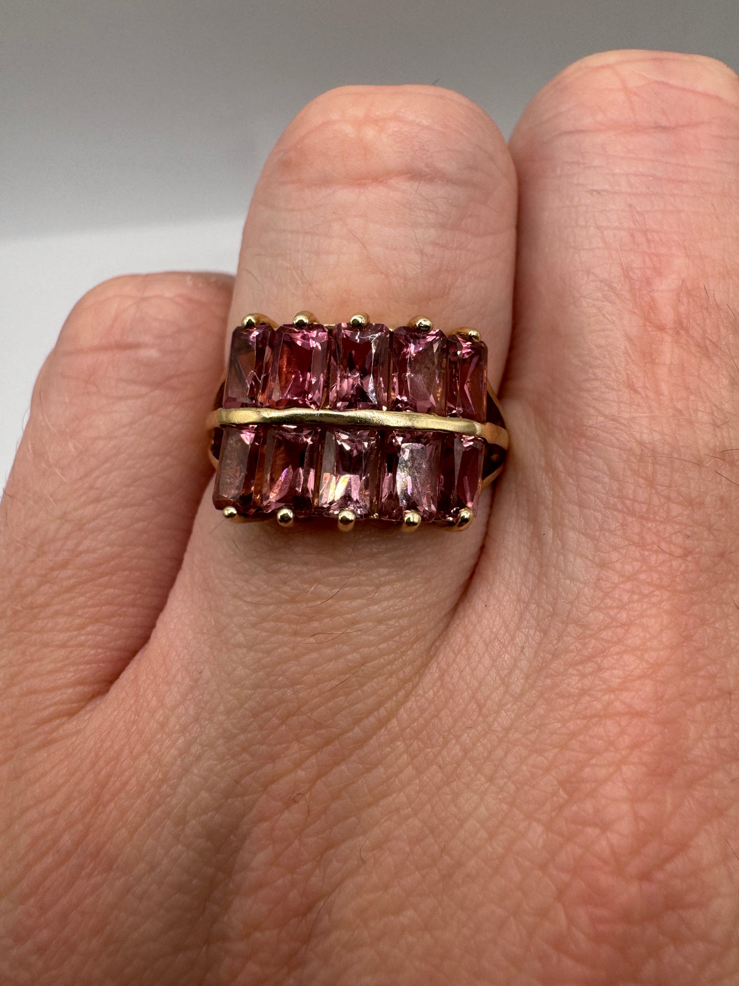 9ct gold tourmaline cluster ring
