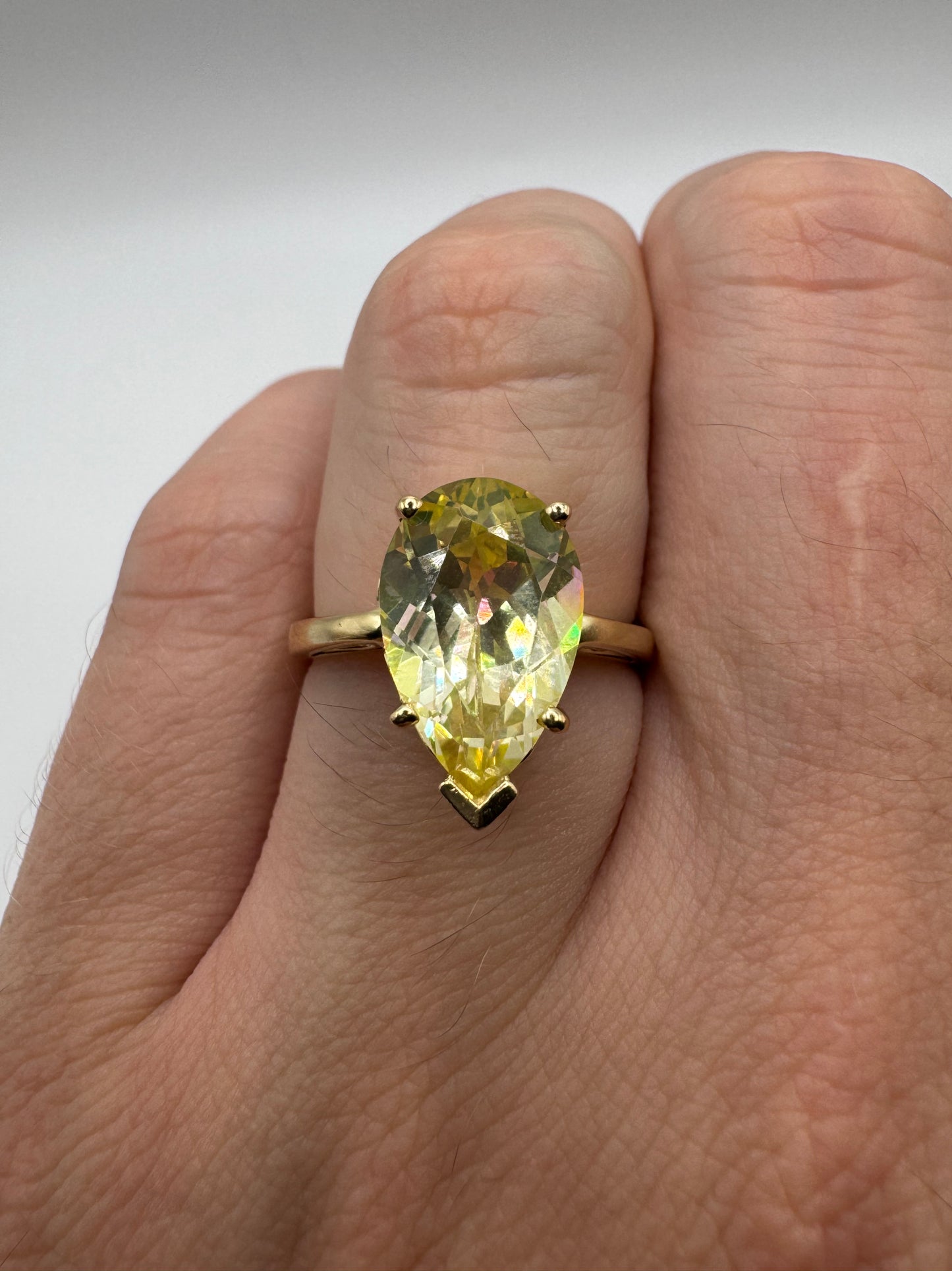 14ct gold lemon quartz ring