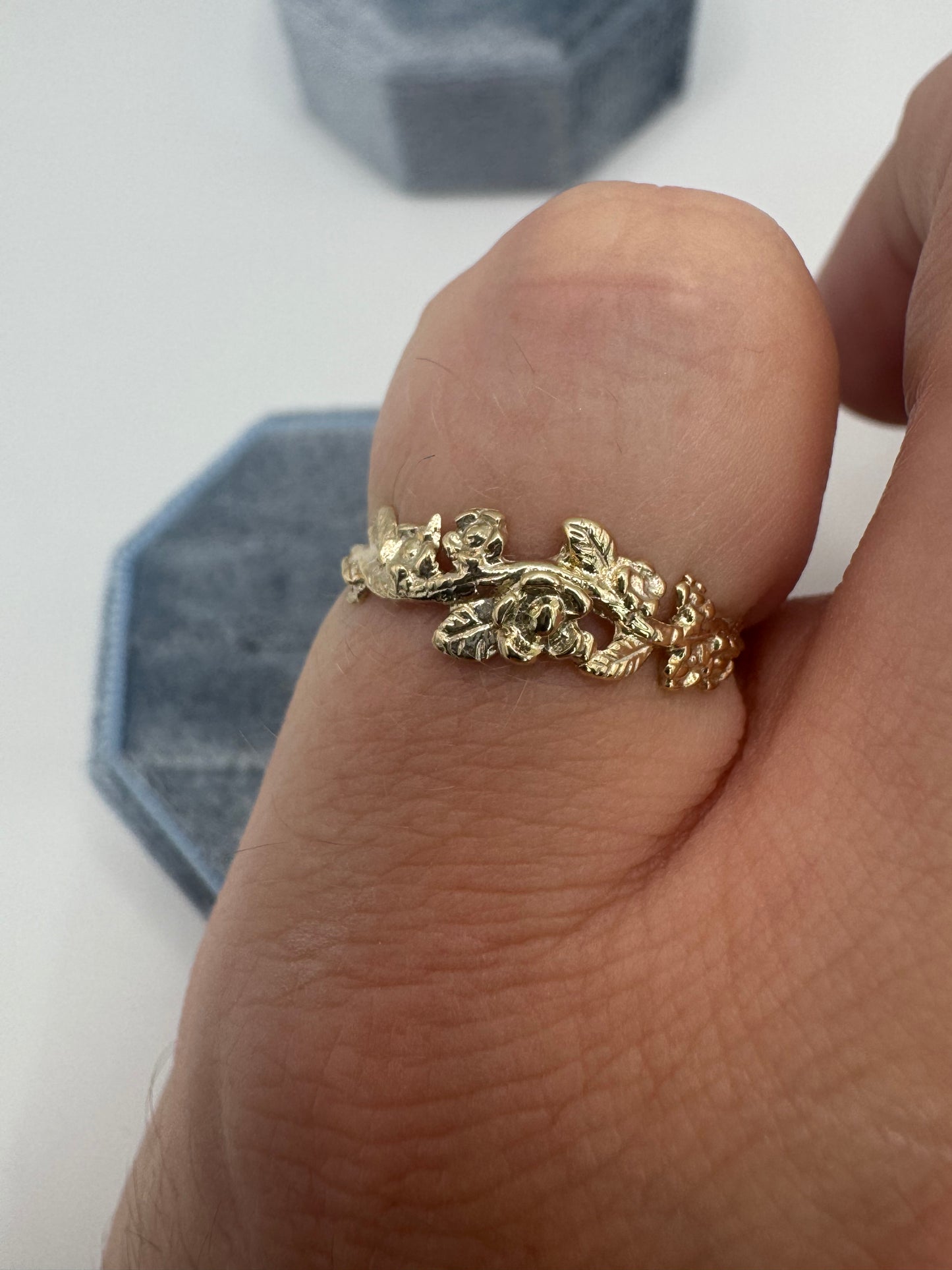 9ct gold forget me not ring