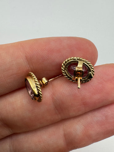 9ct gold amethyst earrings