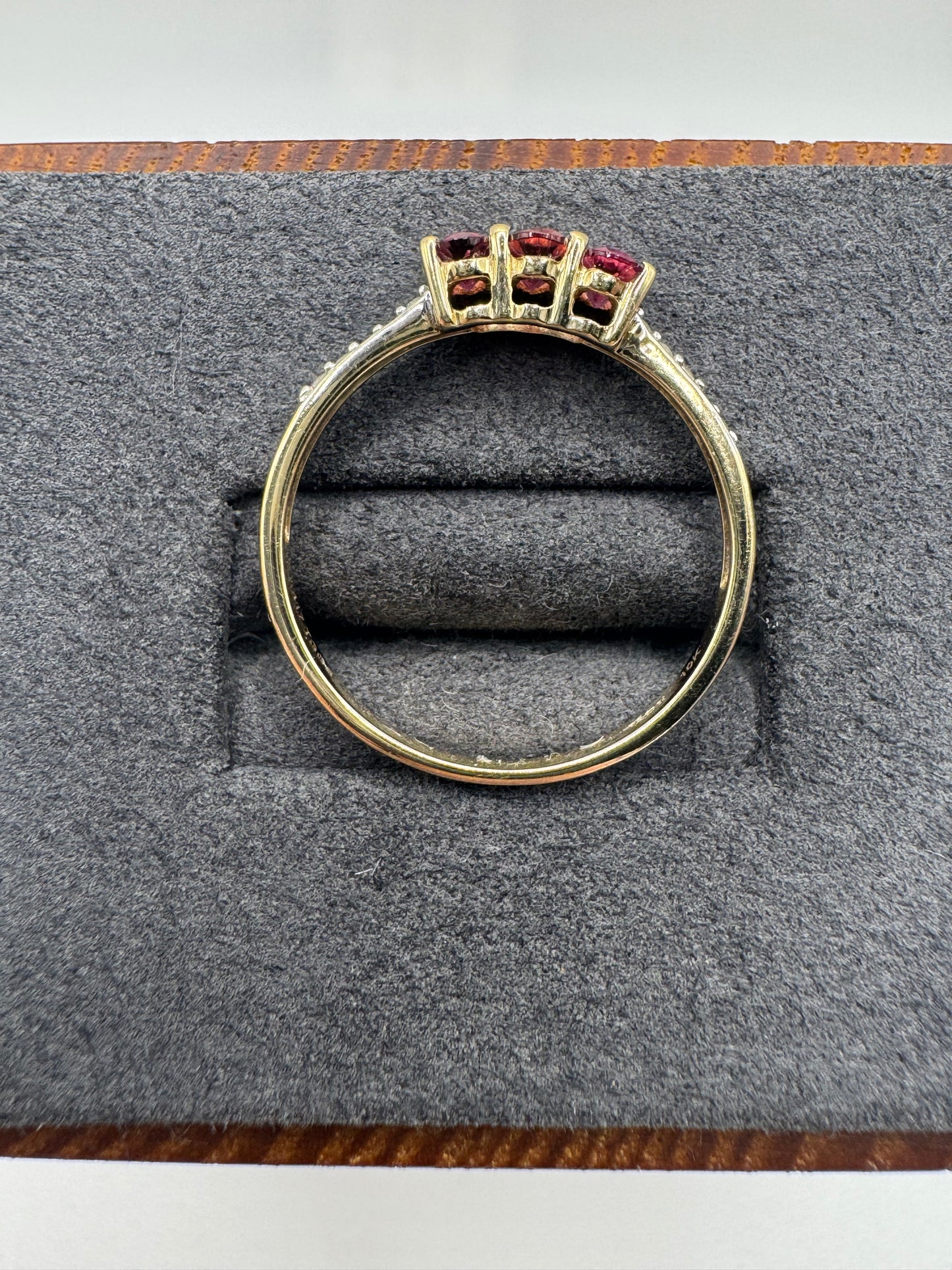 9ct gold tourmaline and zircon ring