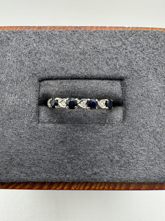 9ct gold sapphire and diamond ring
