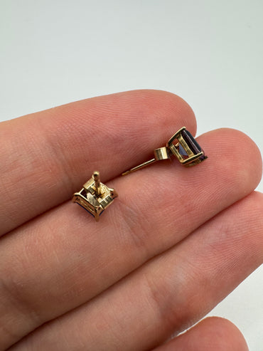 9ct gold tanzanite earrings