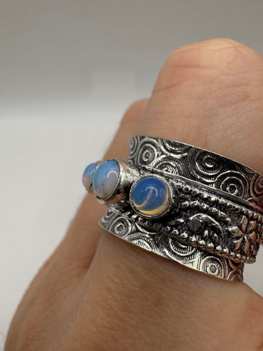 Silver opal ring