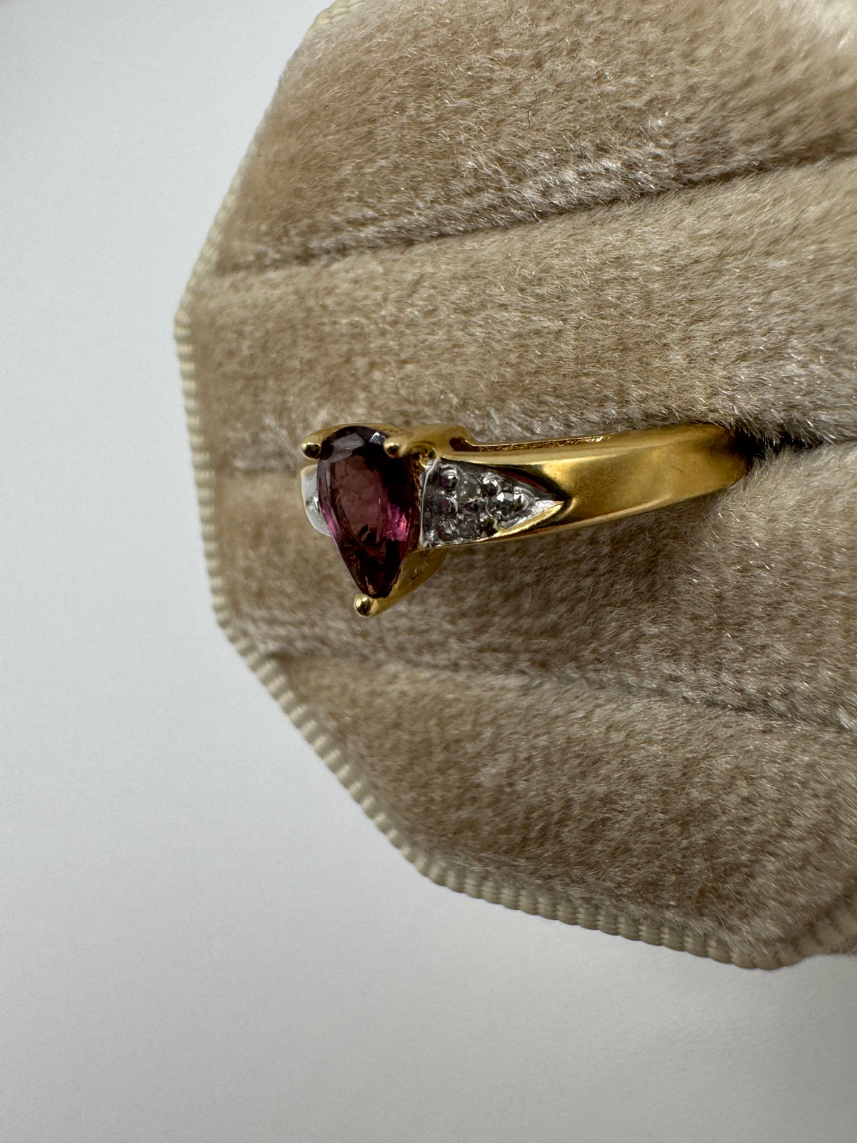 9ct gold tourmaline and diamond ring