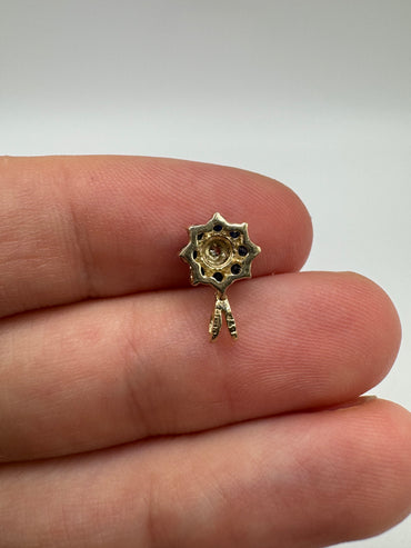 9ct gold sapphire and diamond pendant