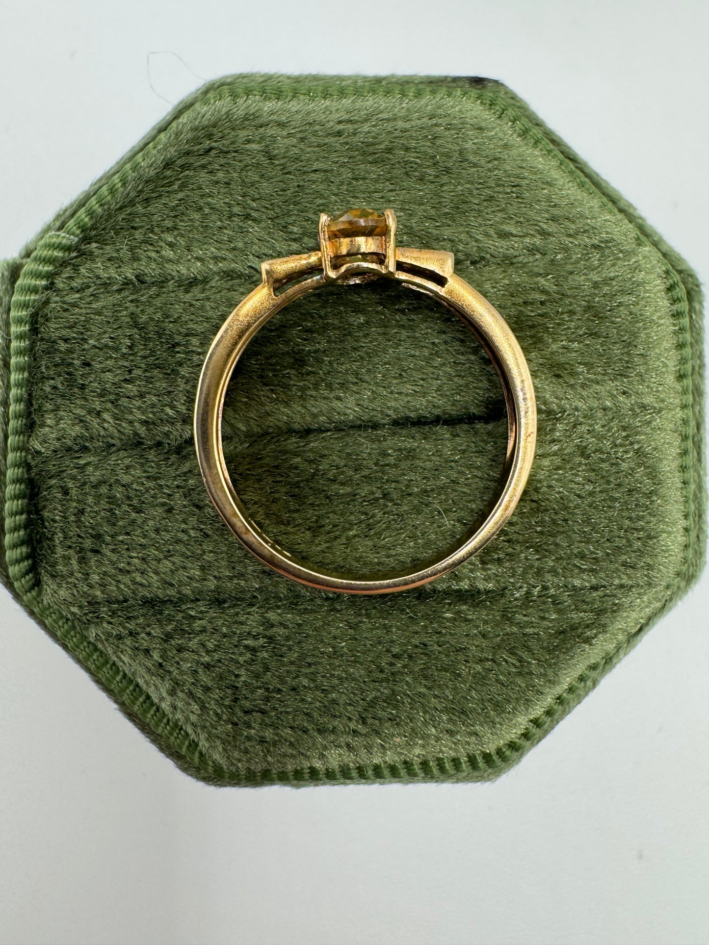 9ct gold imperial topaz and diamond ring