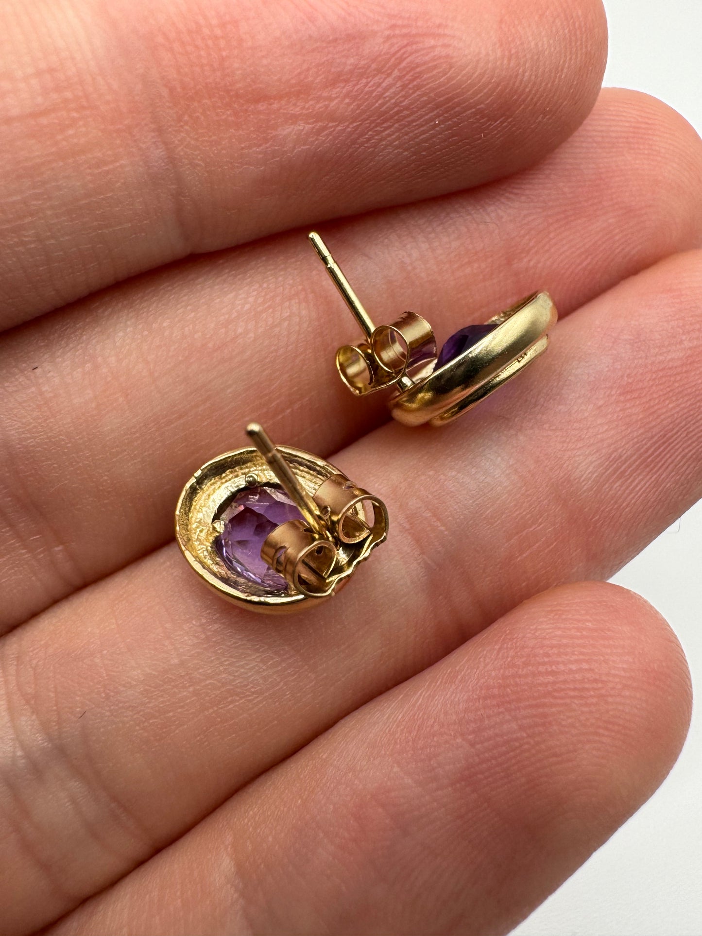 9ct gold amethyst earrings