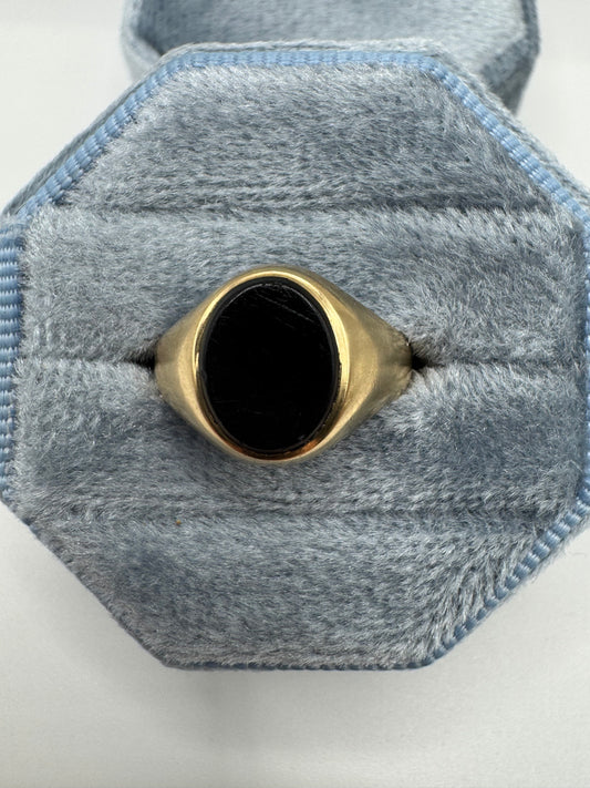 9ct gold onyx signet ring