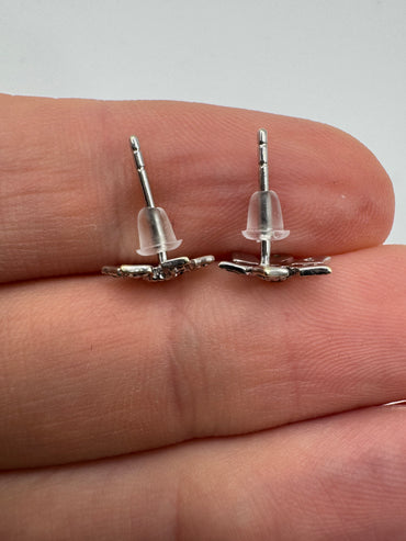 9ct white gold diamond snowflake earrings