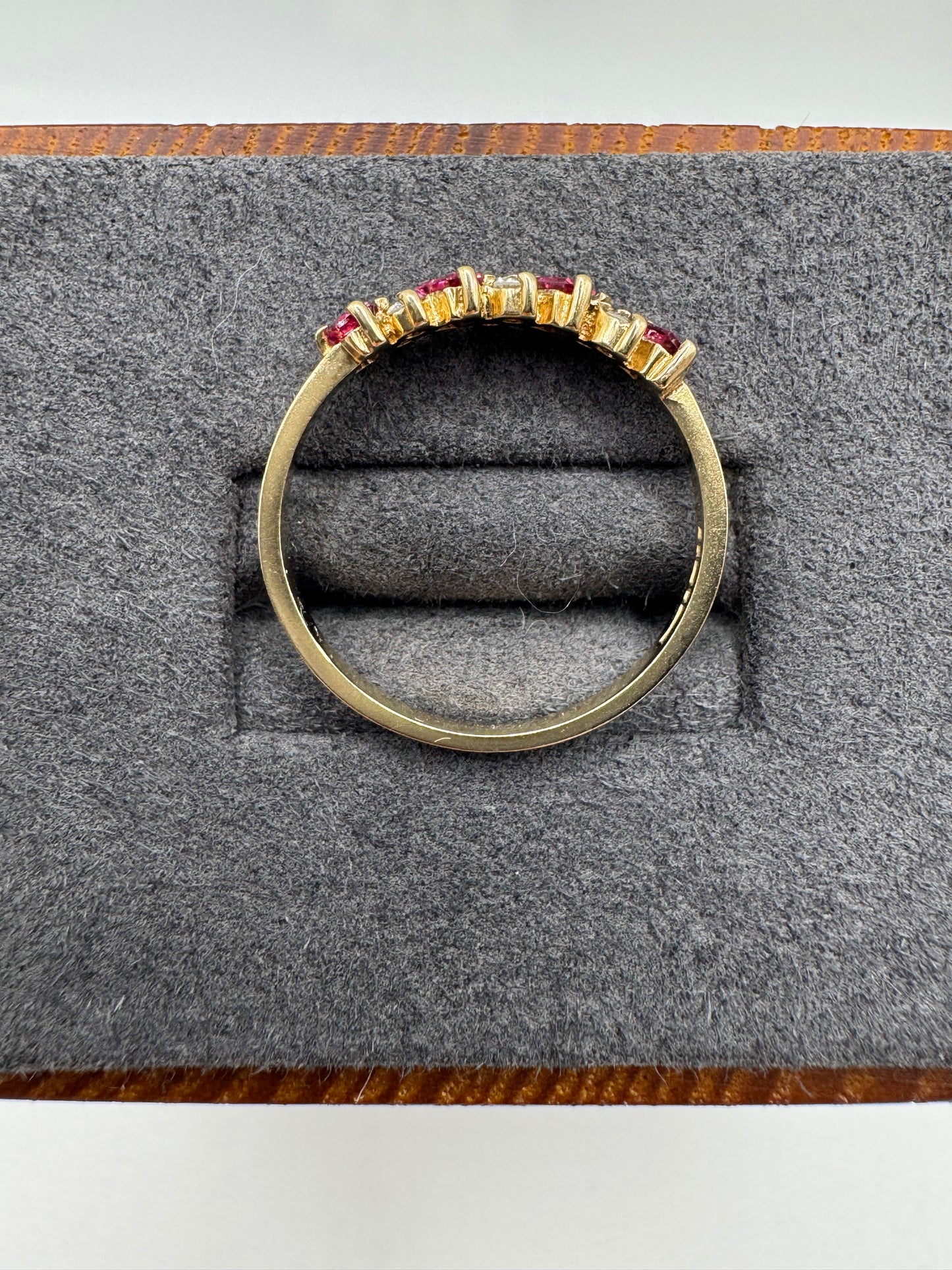 9ct gold ruby and diamond ring