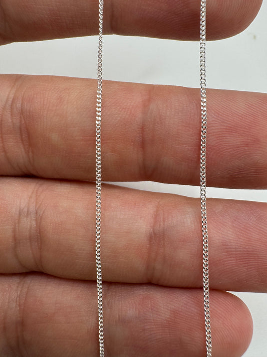 Silver diamond cut curb chain 9 18”