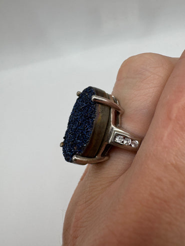 Silver gemstone ring
