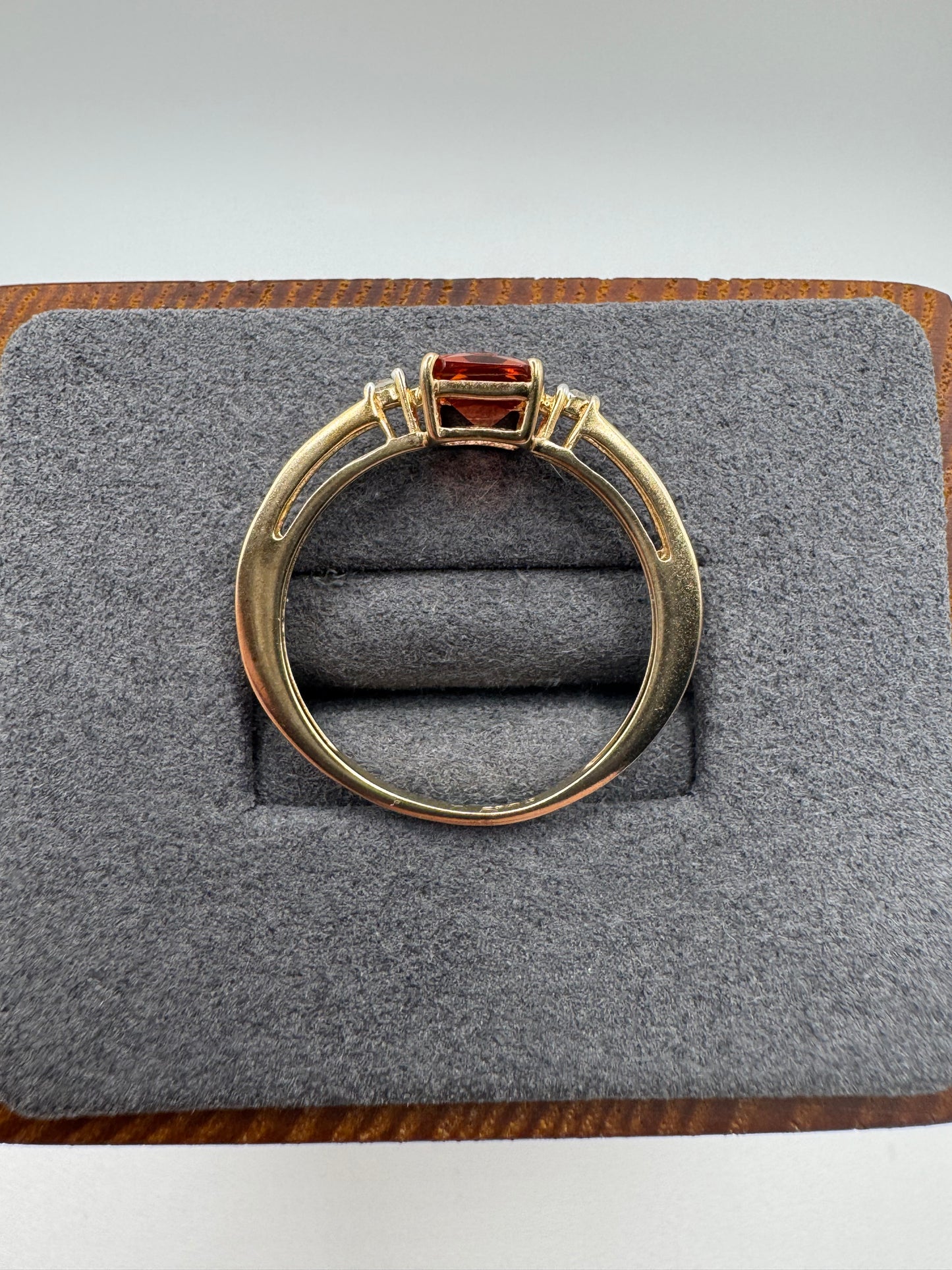 9ct gold topaz and diamond ring