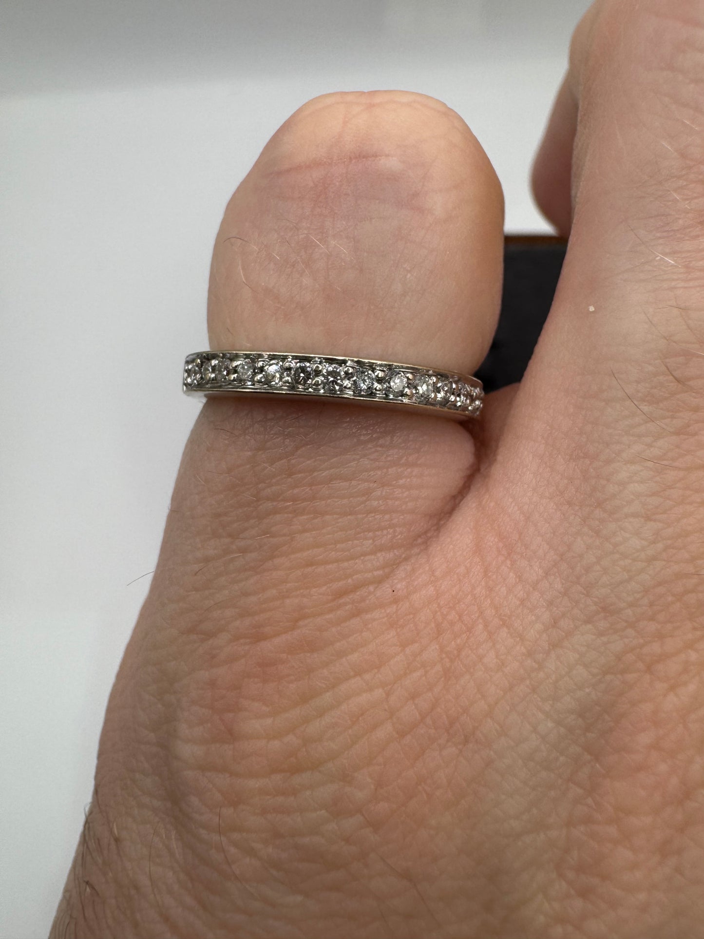 9ct white gold diamond half eternity ring