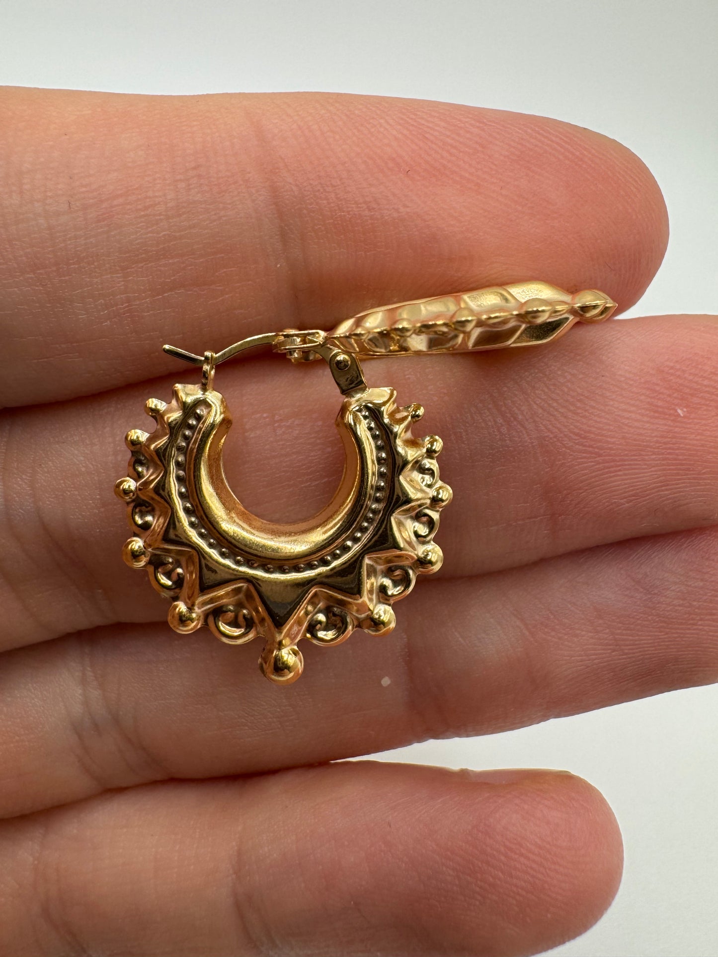 9ct gold creole earrings