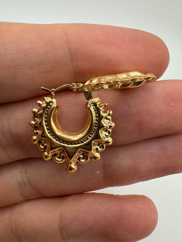 9ct gold creole earrings