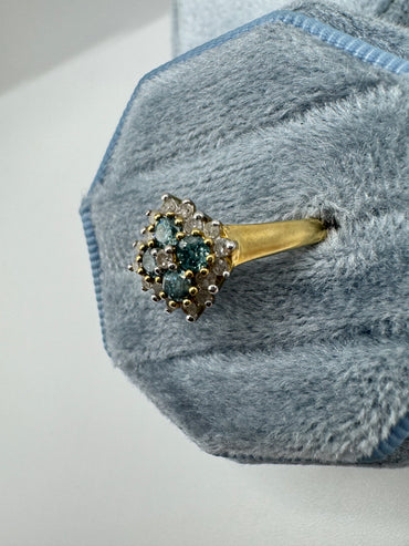 9ct gold diamond cluster ring