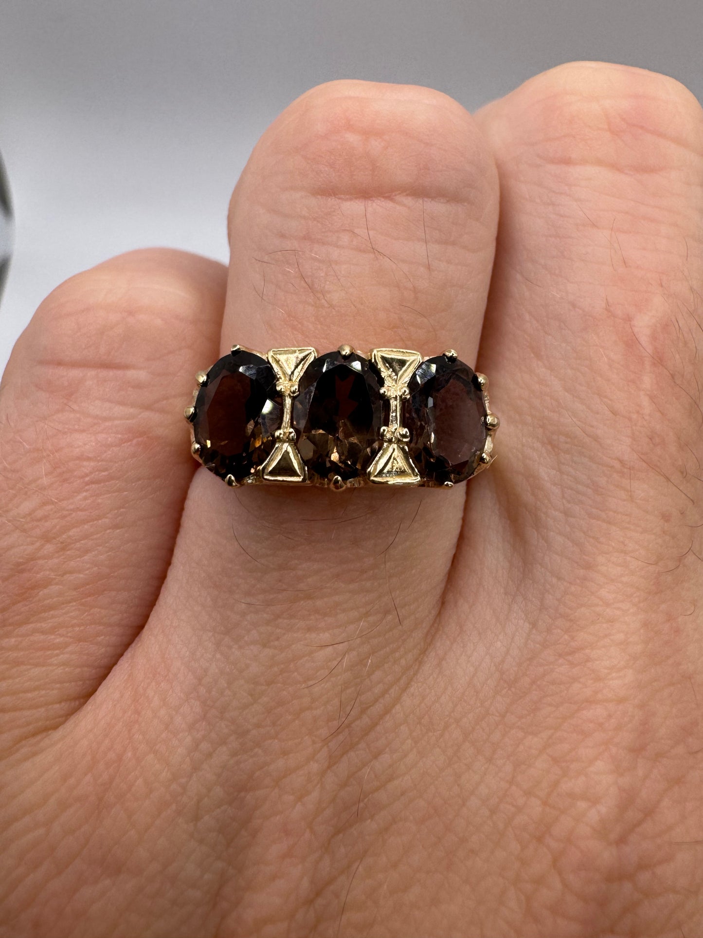 9ct gold Smokey quartz ring