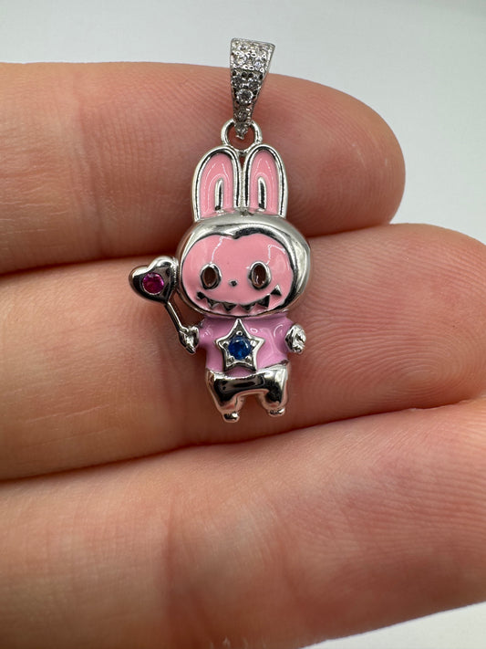 Silver enamelled character charm