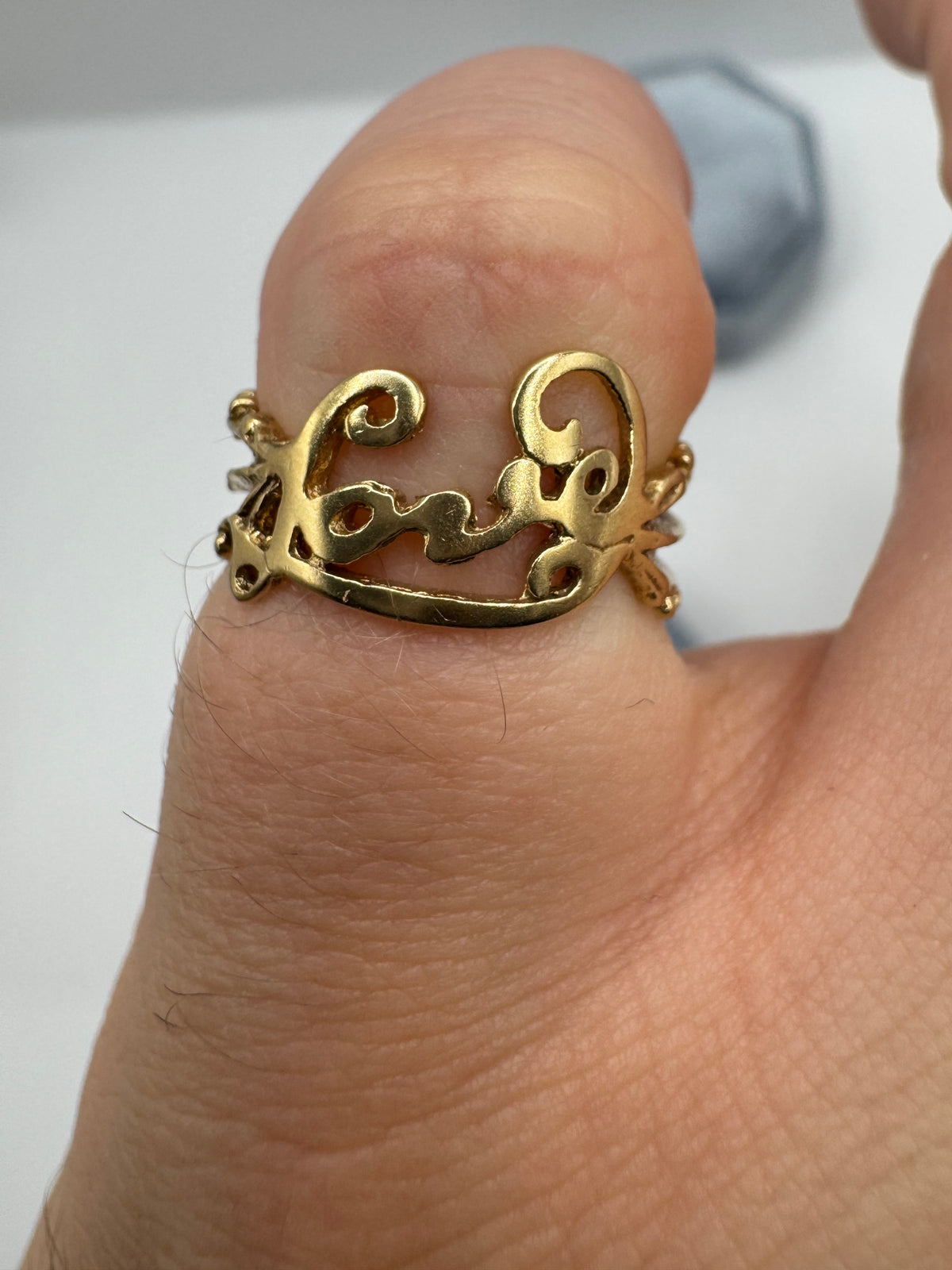9ct gold “Love” ring