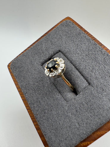 9ct gold sapphire and diamond ring