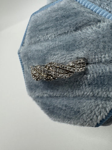 9ct white gold diamond twist ring