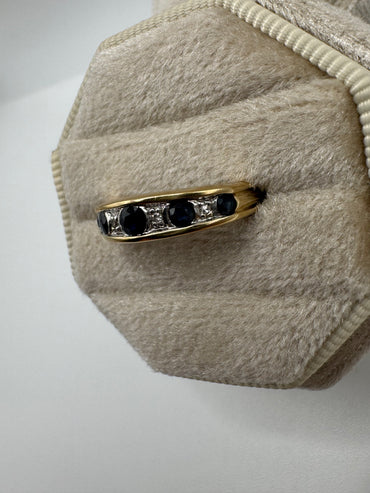 9ct gold sapphire and diamond ring