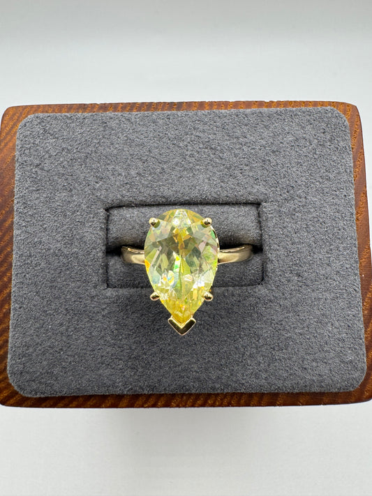 14ct gold lemon quartz ring
