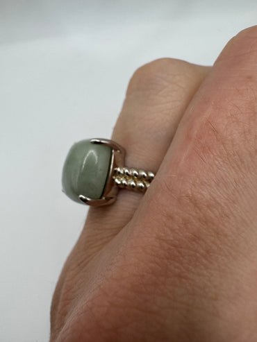 Silver jade ring