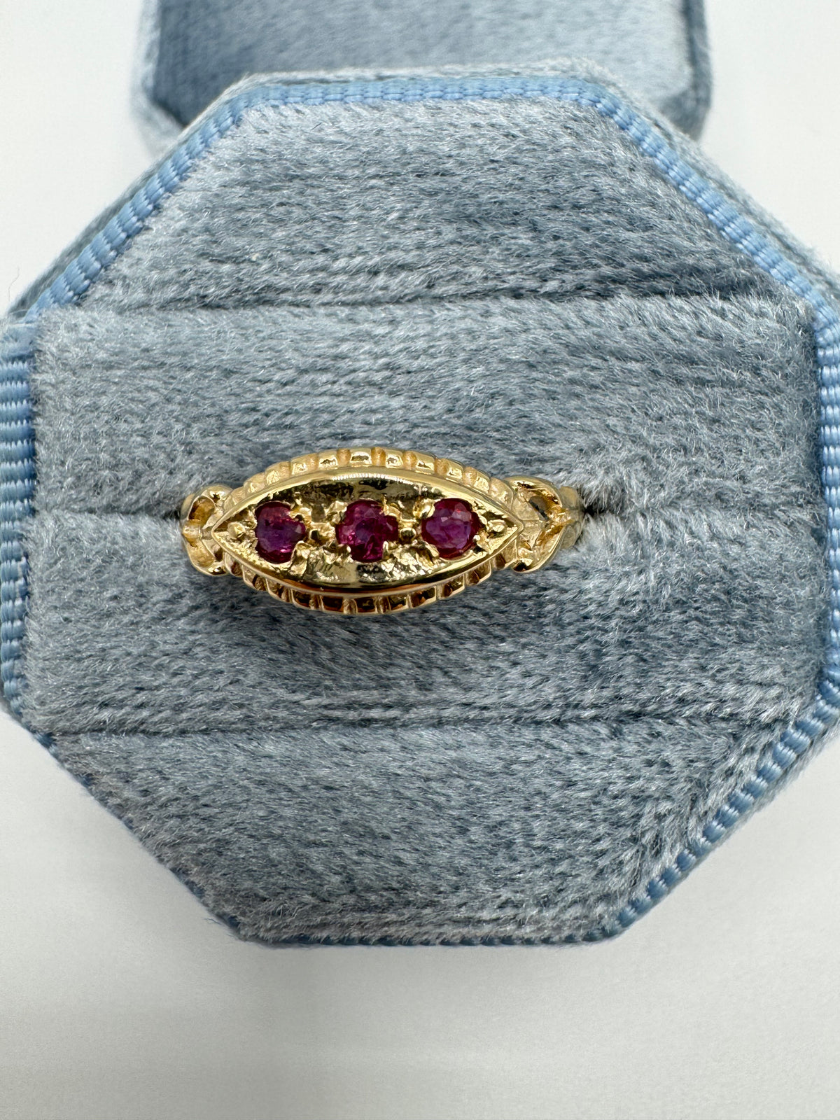 9ct gold ruby gypsy ring