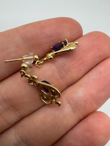 9ct gold amethyst earrings