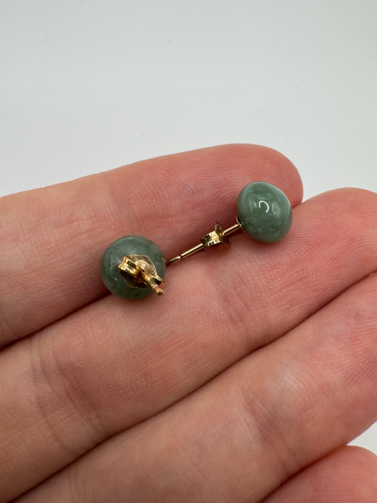 9ct gold jade earrings