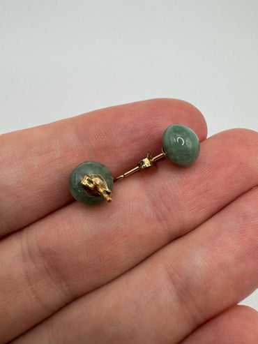 9ct gold jade earrings